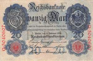 20 Mark Serie F/Q 1914